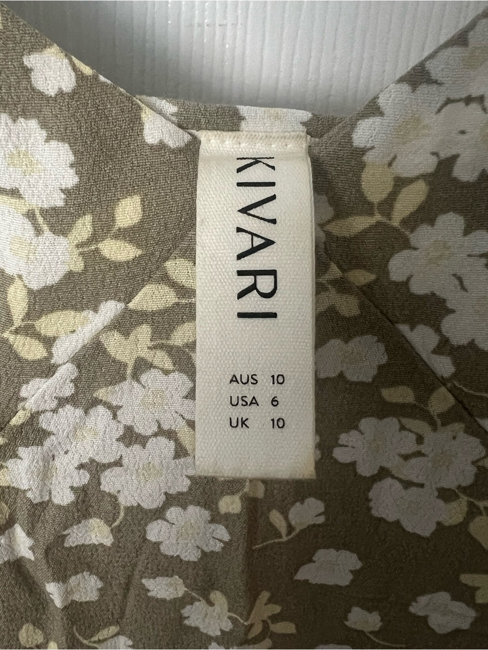 Kivari Olive Green Floral Maxi Slip Dress Size 6 - Picture 5 of 5